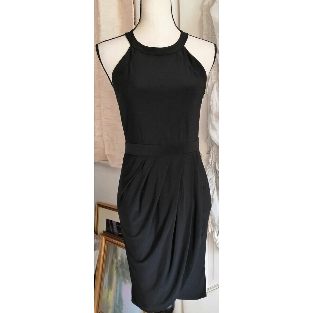 BAR III Shift Halter Dress High End Design Black Women Size S